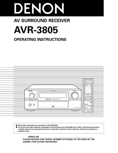 Denon avr 3805 surround - denon,