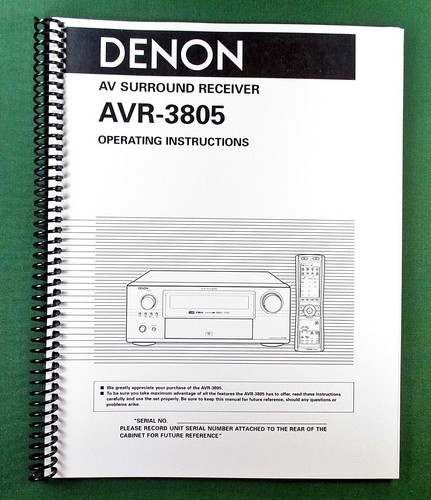 Denon avr 3805 instruction - denon, avr-3805