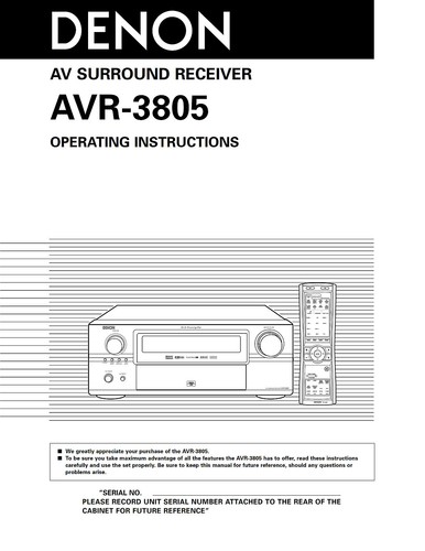Denon avr 3805 receiver - denon,
